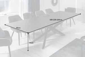 Jedálenský stôl Euphoria 180-220-260cm keramický grafitový vzhľad