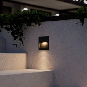 Lucande LED nástenné svietidlo Loya, 11,5x11,5 cm, sivé, IP54