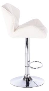 LuxuryForm Barová stolička MILANO na striebornom tanieri - biela