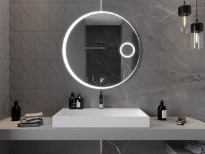 Mexen Ella, LED kúpeľňové zrkadlo s podsvietením a kozmetickým zrkadielkom 90x90 cm, 6000K, ochrana proti zahmlievaniu, 9811-090-090-611-00