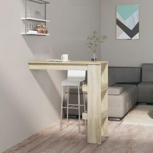 Nástenný barový stôl sonoma 102x45x103,5 cm spracované drevo