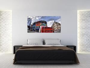 Červený autobus v Londýne - obraz (Obraz 160x80cm)