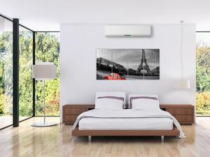Trabant u Eiffelovej veže - obraz na stenu (Obraz 160x80cm)