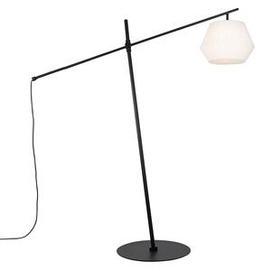 Dizajnová vonkajšia stojaca lampa čierna s bielym tienidlom IP44 - Robbert