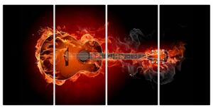 Obraz horiace gitara (Obraz 160x80cm)