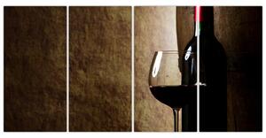 Fľaša vína - moderný obraz (Obraz 160x80cm)
