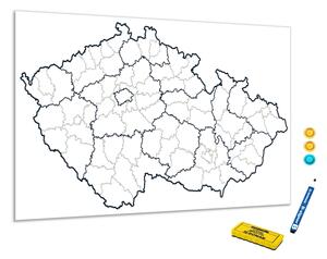 Metalová magnetická tabuľa - slepá mapa Česká republika - A-34796708