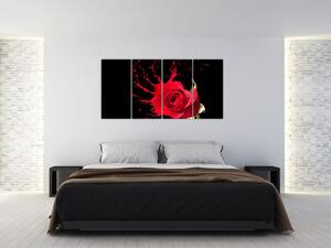 Abstraktný obraz ruža - obraz (Obraz 160x80cm)