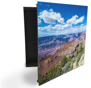Glasdekor skrinka na kľúče - Arizona Grand Canyon - Pravé / Čierna