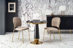 Jedálenský stôl MULANO čierny mramor/zlatá