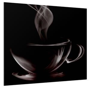 Sklo do kuchyne abstraktný hrnček kávy - 55 x 55 cm