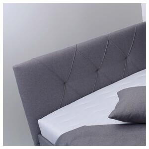 Rohová posteľ s matracom AFRODITE sivá, 90x200 cm