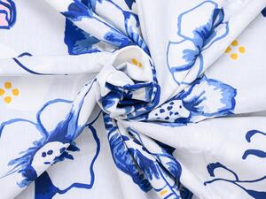 Bavlnené obliečky MODRÝ KVET modré Rozmer obliečky: 80 x 80 cm | 140 x 200 cm