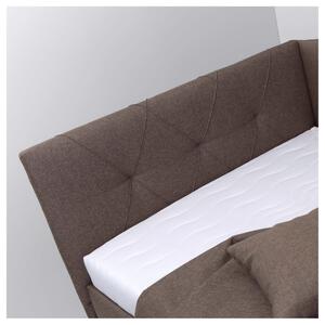 Rohová posteľ s matracom AFRODITE hnedá, 90x200 cm