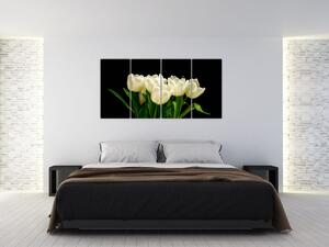 Biele tulipány - obraz (Obraz 160x80cm)