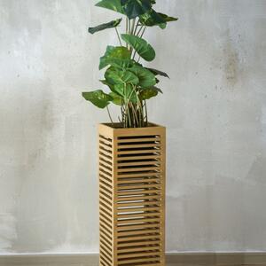 Kvetináč BLOCK, drevo, výška 77 cm, s priečkami, hnedý
