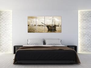 Obraz plachetnica na mori (Obraz 160x80cm)