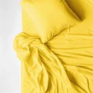 Goldea bavlnené posteľné obliečky - žlté 200 x 200 a 2ks 70 x 90 cm (šev v strede)