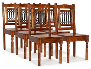Jedálenské stoličky 6 ks, masív a sheeshamové drevo, klasické
