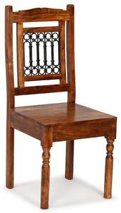 Jedálenské stoličky 6 ks, masív a sheeshamové drevo, klasické