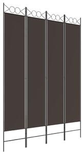 4-panelový paraván hnedý 160x220 cm látkový