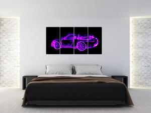Obraz - horiace auto (Obraz 160x80cm)
