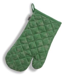 Chňapka rukavice do rúry Cora 100% bavlna svetlo zelená/zelený vzor 31,0x18,0cm