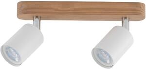 TK Lighting Top stropné svietidlo 2x10 W biela-chrómová-drevená 3295