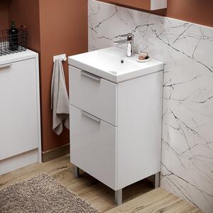 Cersanit City, kúpeľňová skrinka s umývadlom 50x40x76,5 cm, biela lesklá, S801-421