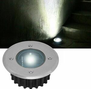 Bluegarden, podlahová LED okrúhla solárna lampa P60050 ROUND, oceľová, OGR-05695