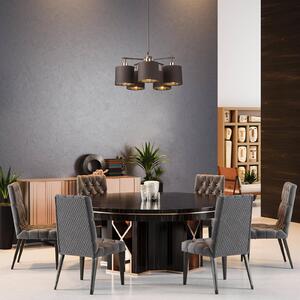 Závesná lampa Balance v hnedo-mosadznej, 5-pl