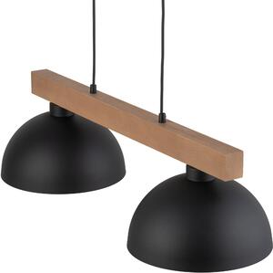 TK Lighting Oslo závesné svietidlo 2x15 W čierna-drevená 4711