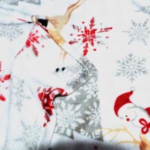 Biela vianočná mikroplyšová deka NORTH POLE Rozmer: 200 x 220 cm