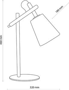TK Lighting Vaio stolová lampa 1x15 W čierna-sivá-drevo-béžová 5183