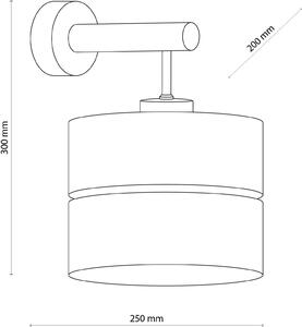 TK Lighting Eco nástenná lampa 1x15 W čierna-sivá-drevená-béžová 5776