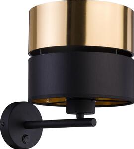 TK Lighting Hilton nástenná lampa 1x15 W čierna-zlatá 4344