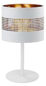 TK Lighting Tago stolová lampa 1x15 W biela-zlatá 5056