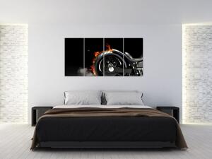 Obraz horiace motorky (Obraz 160x80cm)