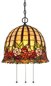 Kvetinová Tiffany závesná lampa Rosecliffe