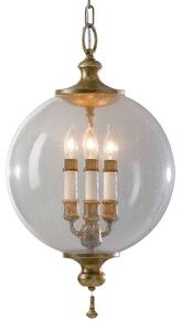 Závesná lampa Argento so sklenenou guľou