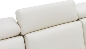 Rohová sedačka CAPRI kožená krémová ľavý roh