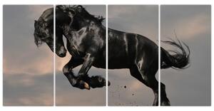 Čierny kôň, obraz (Obraz 160x80cm)