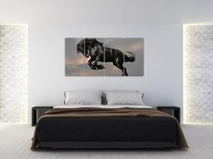Čierny kôň, obraz (Obraz 160x80cm)