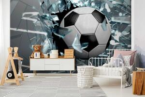 Tapety Futbalová lopta cez sklo, Detské fototapety, Fototapety pre chlapcov, u64581 : Uwalls.sk