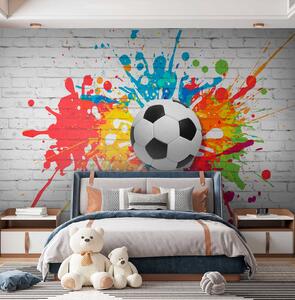 Tapety Futbalová lopta na pozadí tehlovej steny, Detské fototapety, Fototapety pre chlapcov, u64587 : Uwalls.sk