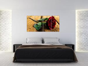 Ležiaci ruža - obraz (Obraz 160x80cm)
