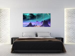 Abstraktný obraz hôr (Obraz 160x80cm)