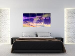 Abstraktný obraz hôr (Obraz 160x80cm)