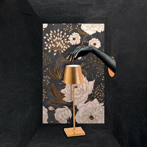 Zafferano Poldina LED stolová lampa na batérie zlatá