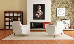 Obraz na plátne DÁMA S HRANOSTAJOM – Leonardo da Vinci (reprodukcia 30x40 cm)